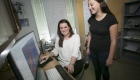 Professor Amanda Randles works with undergraduate student Stephanie Musinsky. 