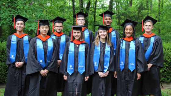 Duke graduates in cap and gowns 