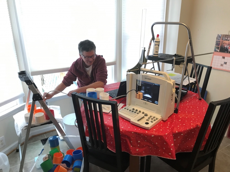 Matt Brown completes ultrasound experiments with student projects